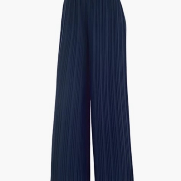 Xinyoumei Pants - Ankle/Maxi Pleated Wide Leg Palazzo Satin Pants (OS)